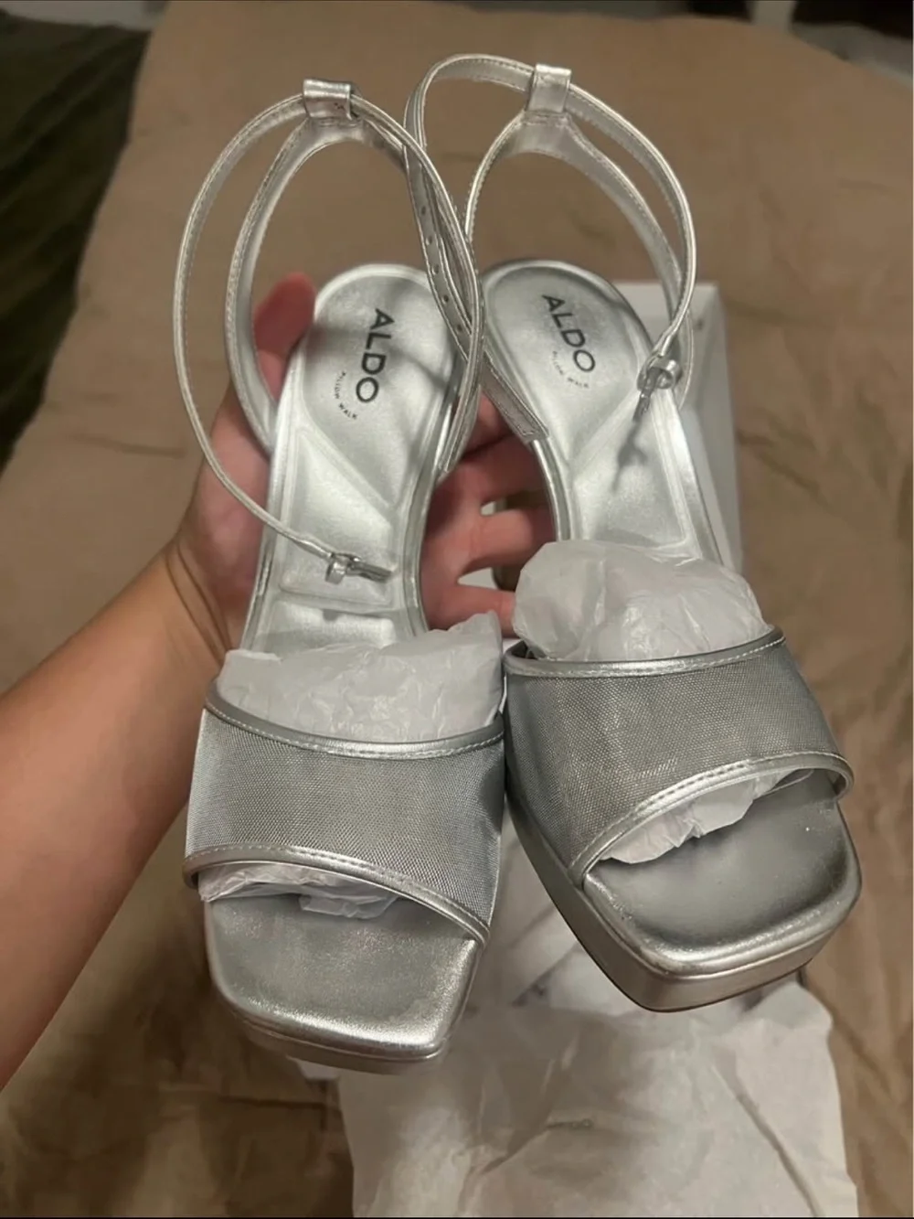 ALDO Silver Platform Heel🩶
